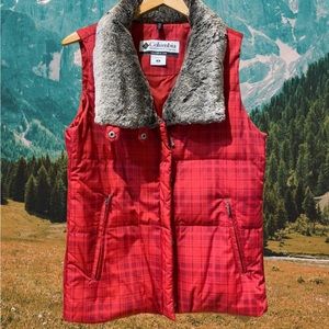 Columbia Fur Collar Puffy Vest